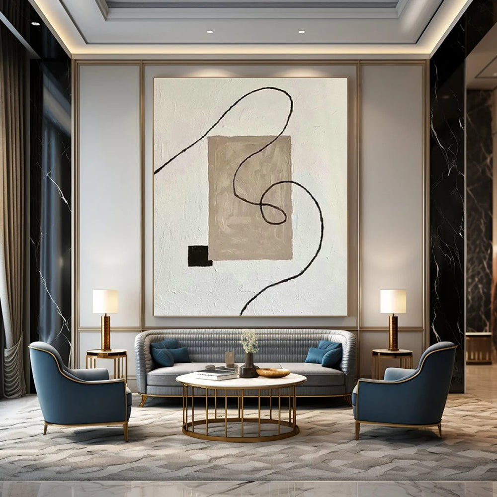 Hand - Painted Large Custom Abstract Work for Hallway & Dining Room DLZ1334