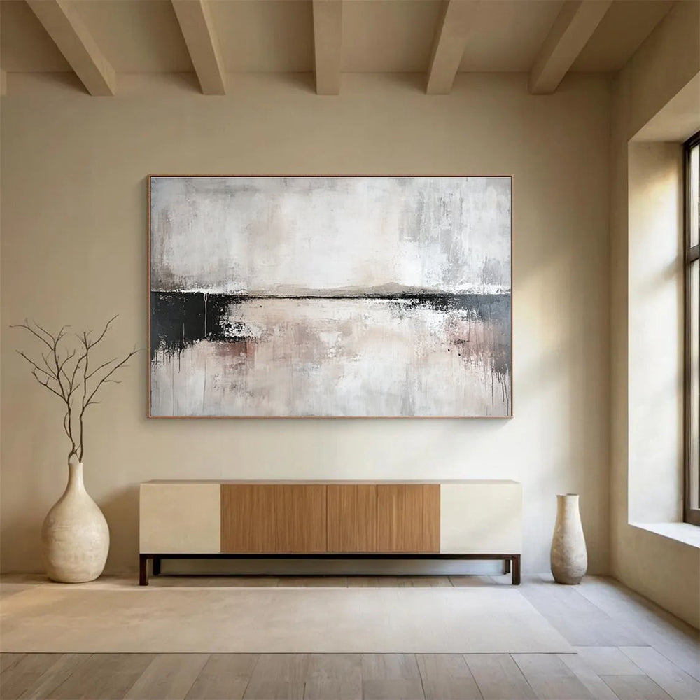 Monochromatic Abstract Landscape Painting with Gray Tones DYP540