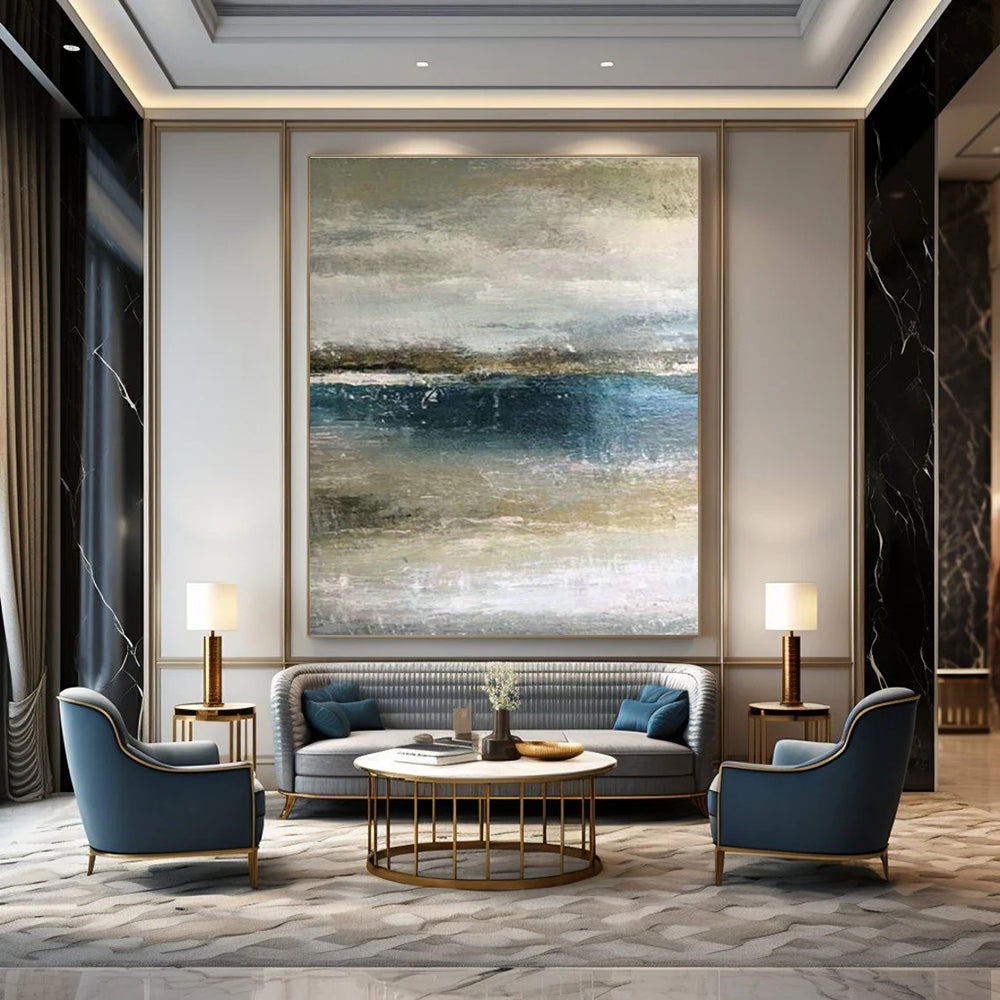 Custom Abstract Paintings for Cottage Office Printer Stands & Bedroom Bedside Table Drawer Bottoms DLZ0926