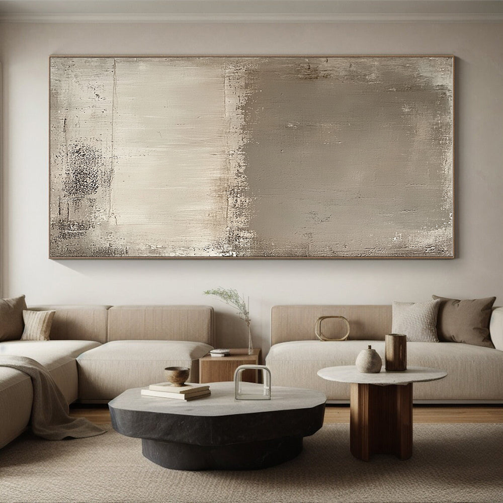 Gray and Beige Abstract Painting with Subtle Transitions GER119