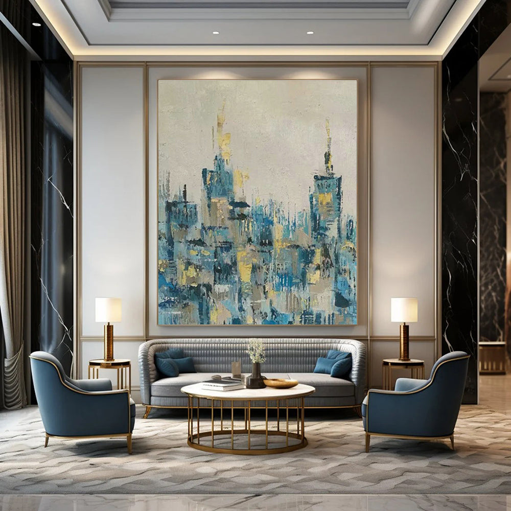 Large - Scale Abstract Hand - Painted Murals for Entryway and Dining Room DLZ0778
