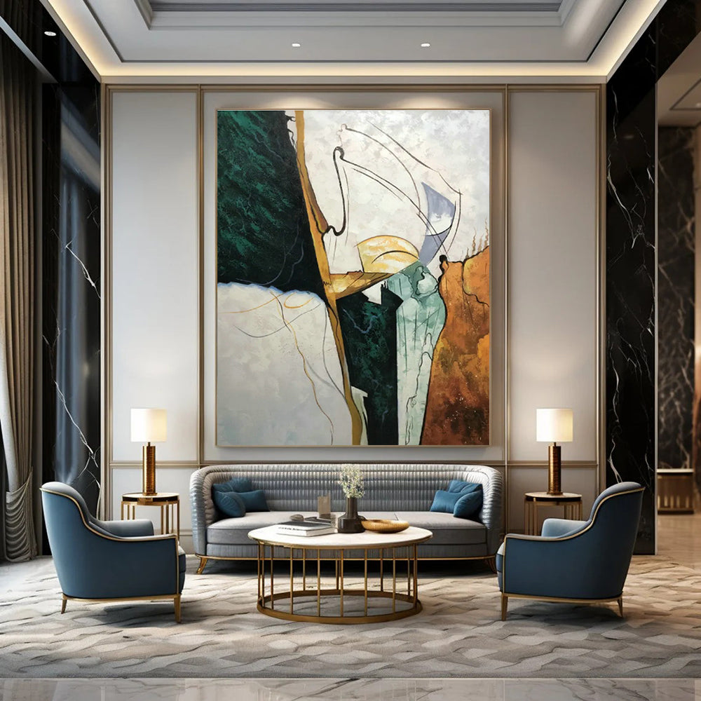 Large - Format Hand - Painted Abstract Art for Office and Hallway DLZ0524