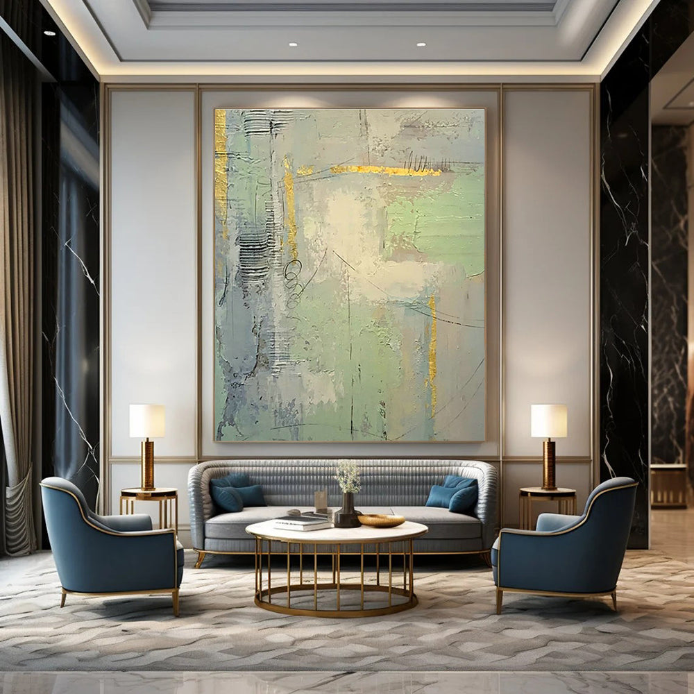 Grand - Scale Abstract Hand - Painted Murals for Bedroom & Entryway DLZ0566