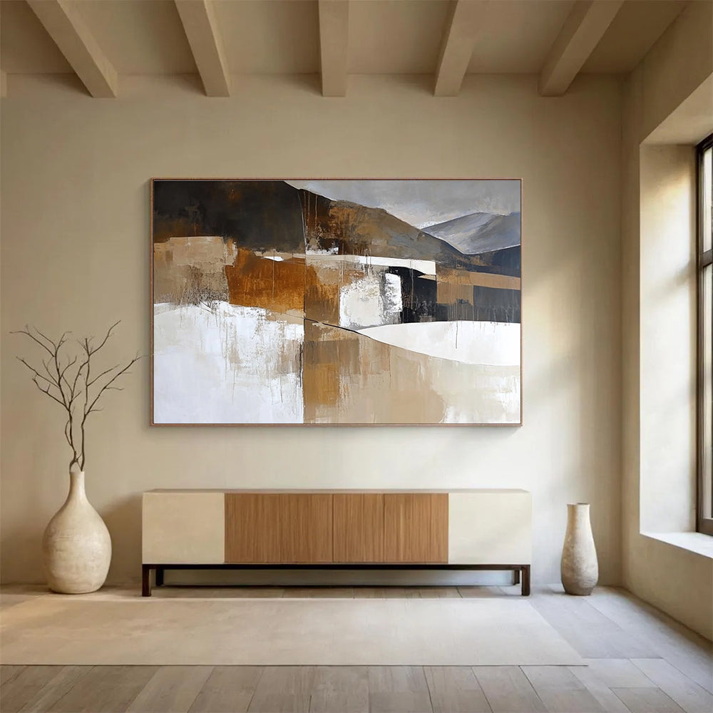 Earth - toned Abstract Landscape Painting DYP479