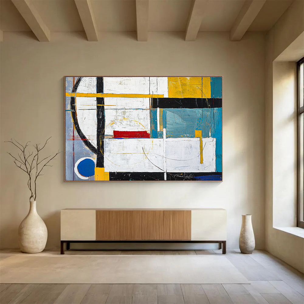 Geometric Abstract with Color Painting with Bold Shapes DYP549