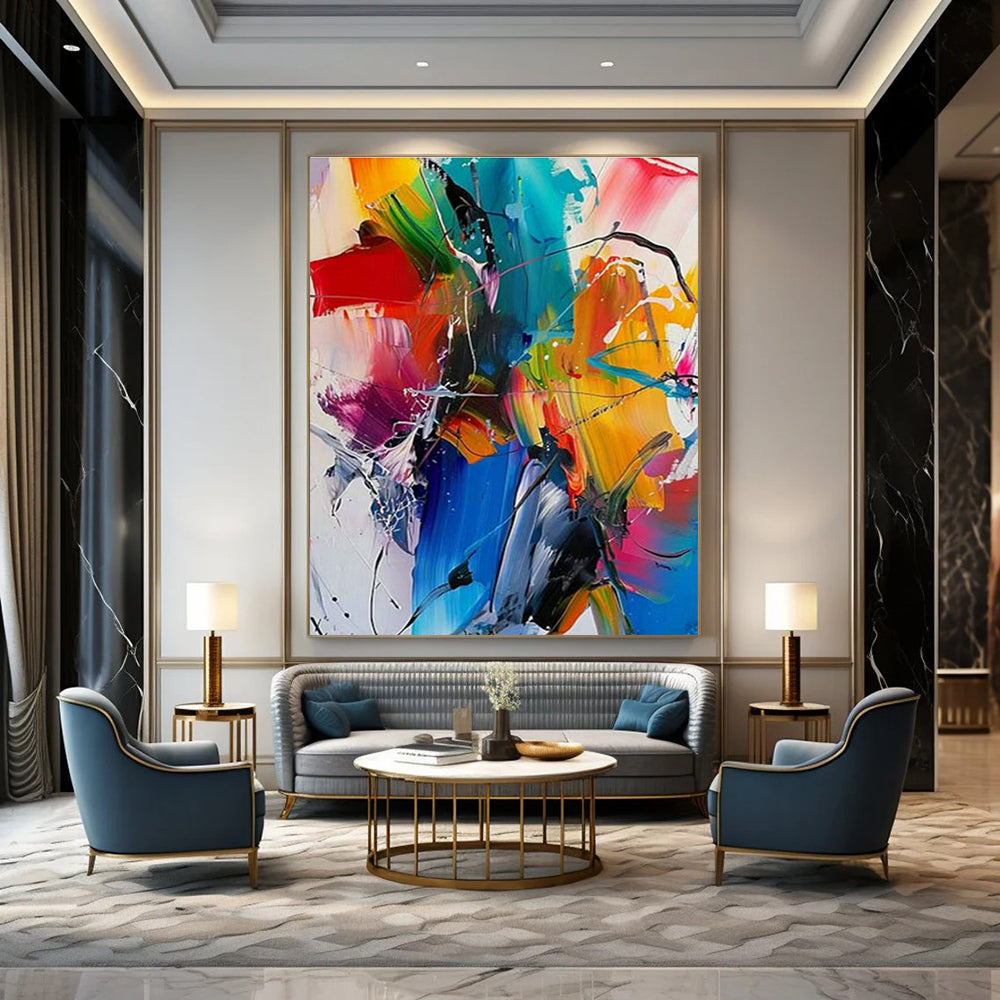 Extra - Large Custom Hand - Painted Abstract Painting for Bedroom, Create a Comfortable Sleeping Environment DLZ0357