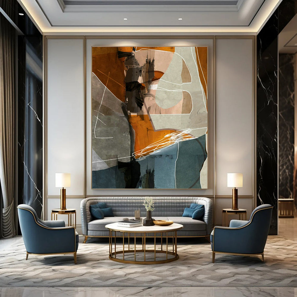 Custom Abstract Paintings for Bedroom Dressing Room Jewelry Armoire Inserts & Office Branding Zone Display Stand Bases DLZ0891