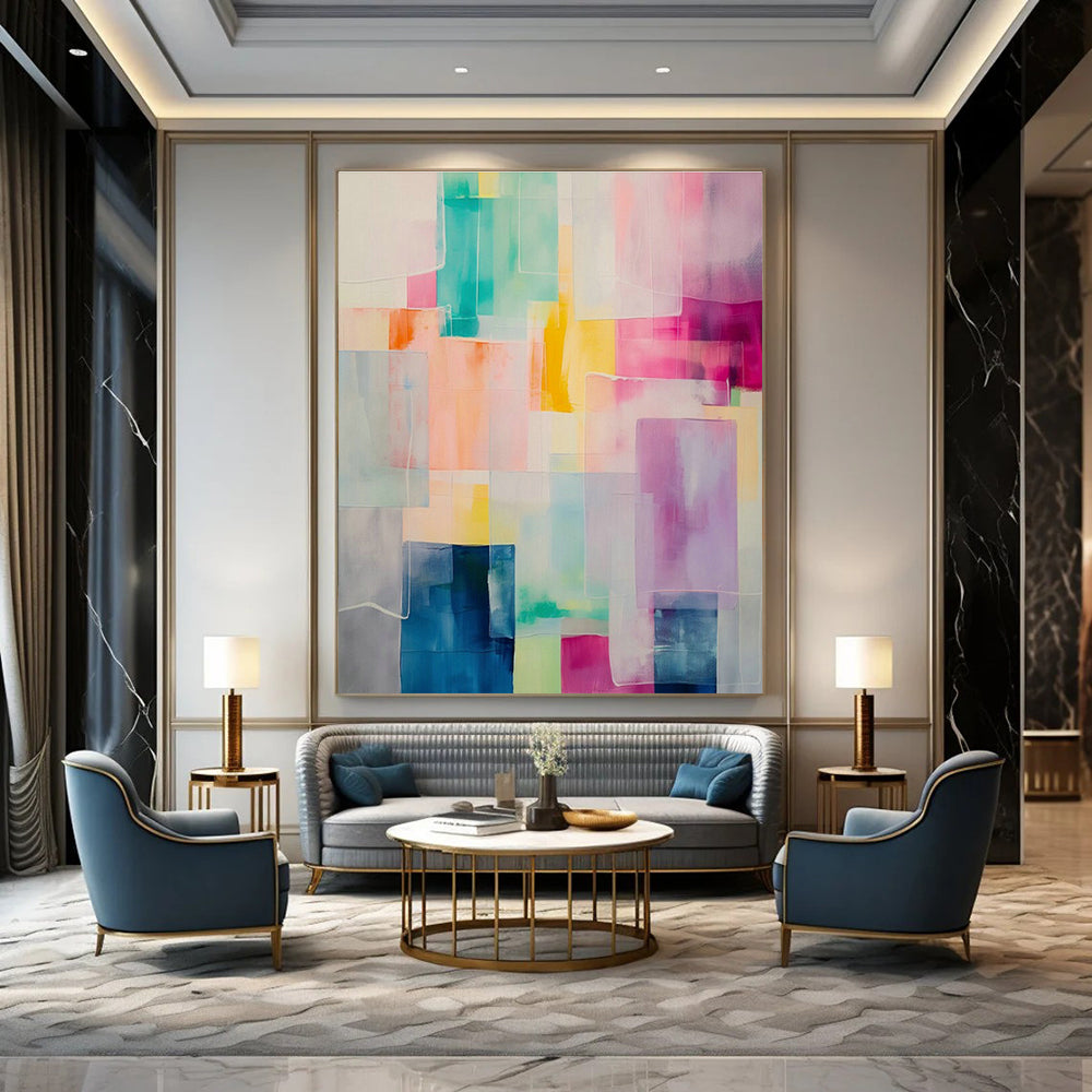 Colossal Custom-Fit Hand Painted Abstract Art for Bedroom & Entryway DLZ2086