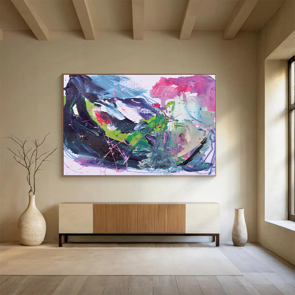 Colorful Expressive Abstract Painting with Bold Brushstrokes THY131