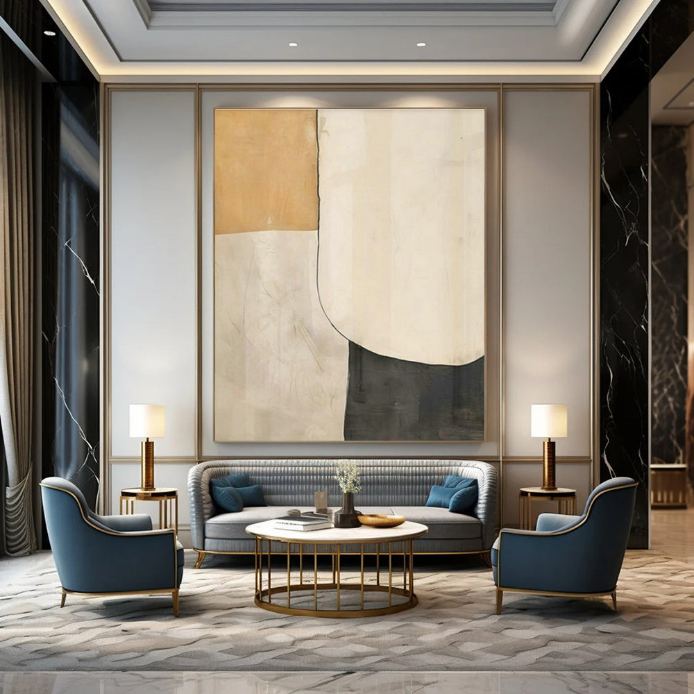 Oversized Custom Handmade Abstract Wall Art for Office Lounge Area and Dining Room Breakfast Nook Wall DLZ1949