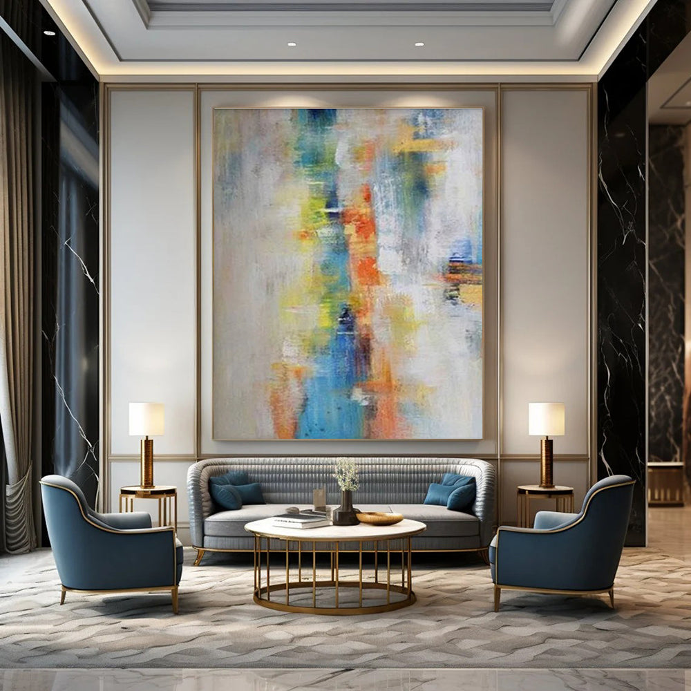 Subtle Color Gradient Abstract Painting with Soft Transitions ADGE412