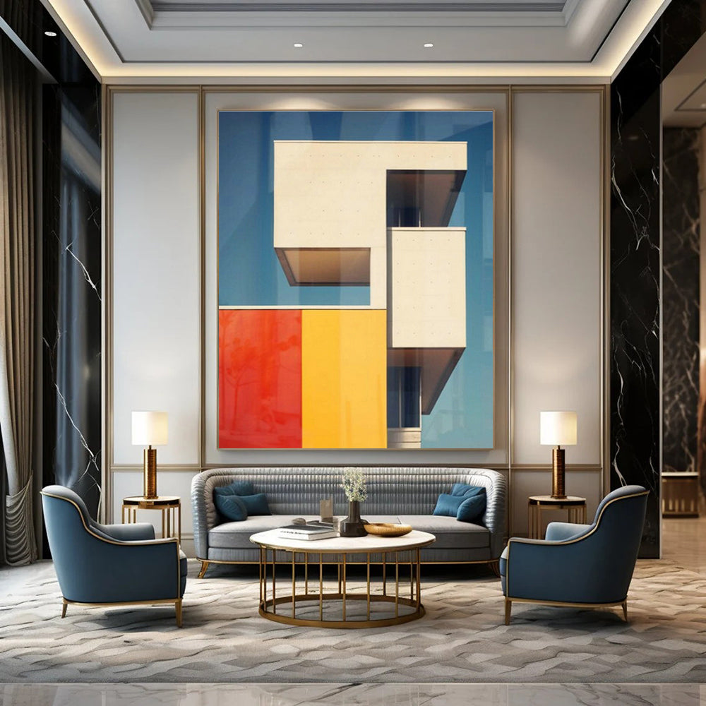 Oversized Custom Handmade Abstract Wall Decor for Cottage Office Meeting Nook Wall and Bedroom Reading Loft Wall DLZ1944