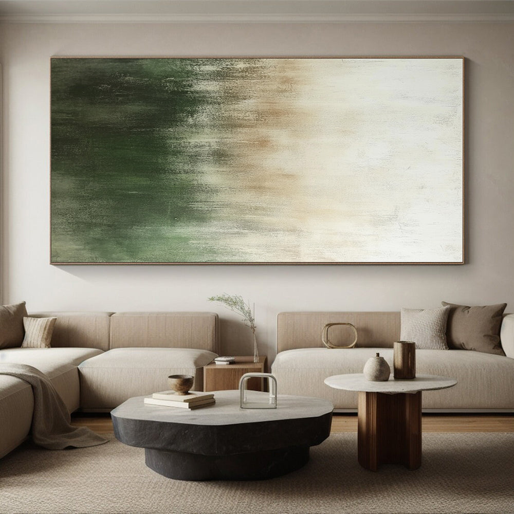 Green and Brown Abstract Painting with Subtle Transitions GER439