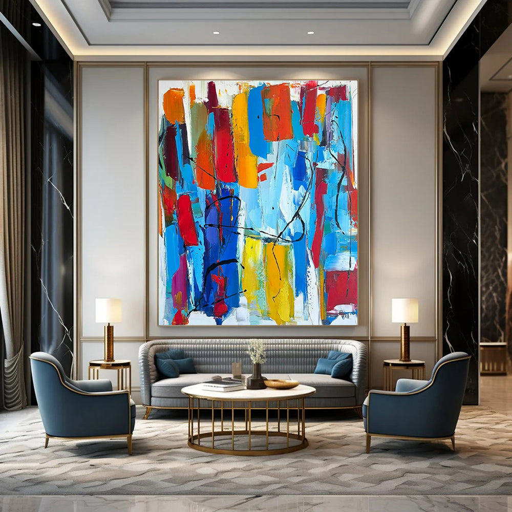 Original Hand-Painted Abstract Canvas for Entryway and Dining Room DLZ1491