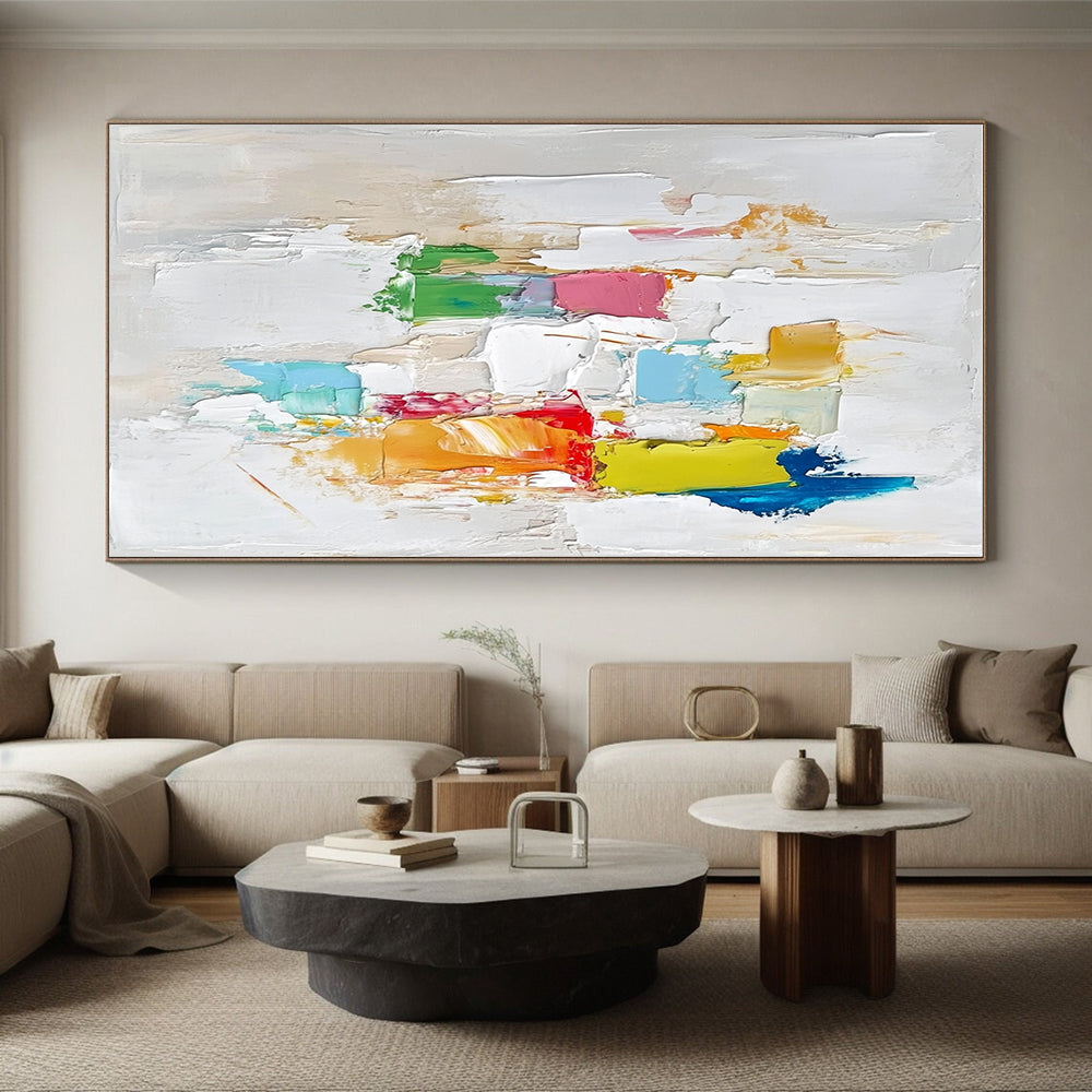 Colorful Block Abstract Painting with Thick Textures GER479