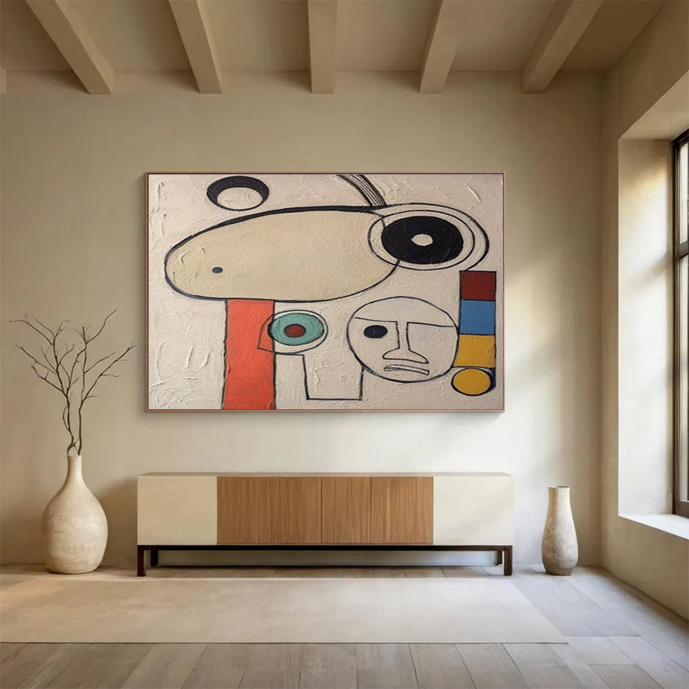 Colorful Geometric Shapes Faces Abstract Painting THY011