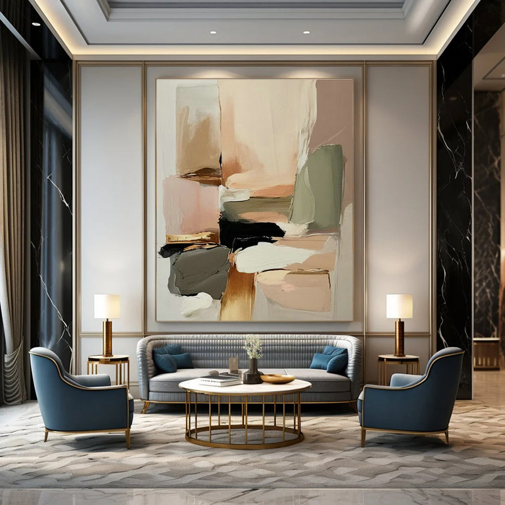 Original Handmade Abstract Painting for Entryway and Cottage Hallway DLZ1615