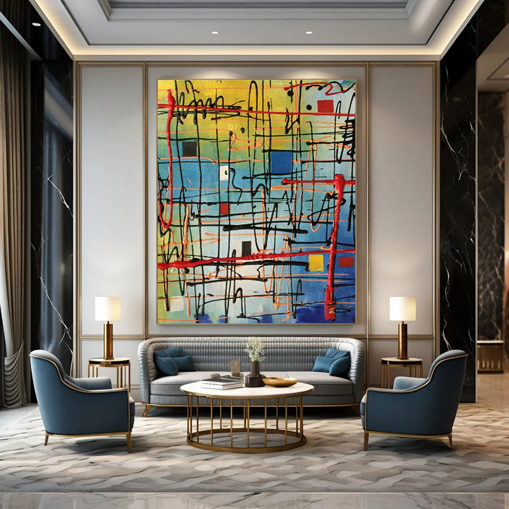Oversized Handmade Abstract Painting for Office & Hallway DLZ2282
