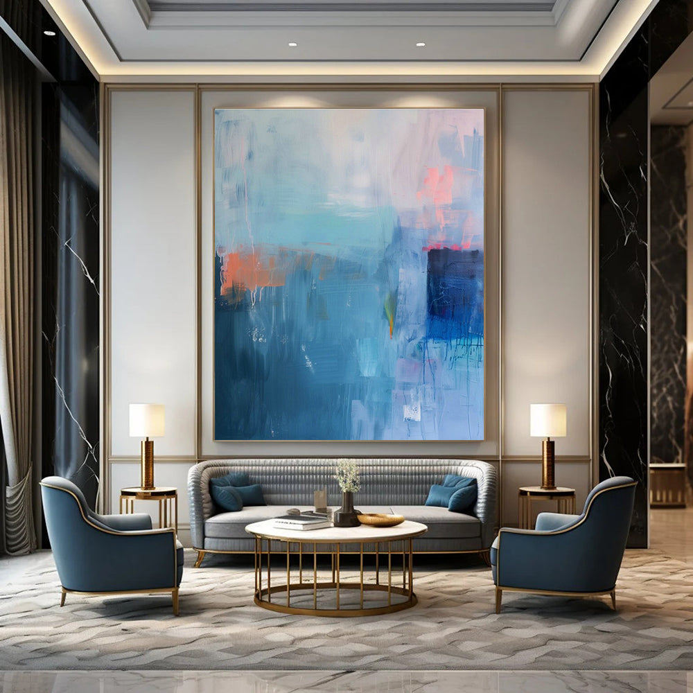 Enormous Custom-Designed Handmade Abstract Canvas Art for Living Room & Hallway DLZ2087