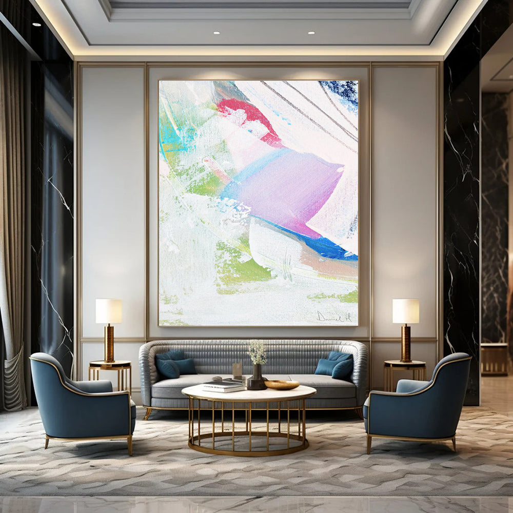 Colorful Abstract Swirls with Soft Background Painting ADGE149