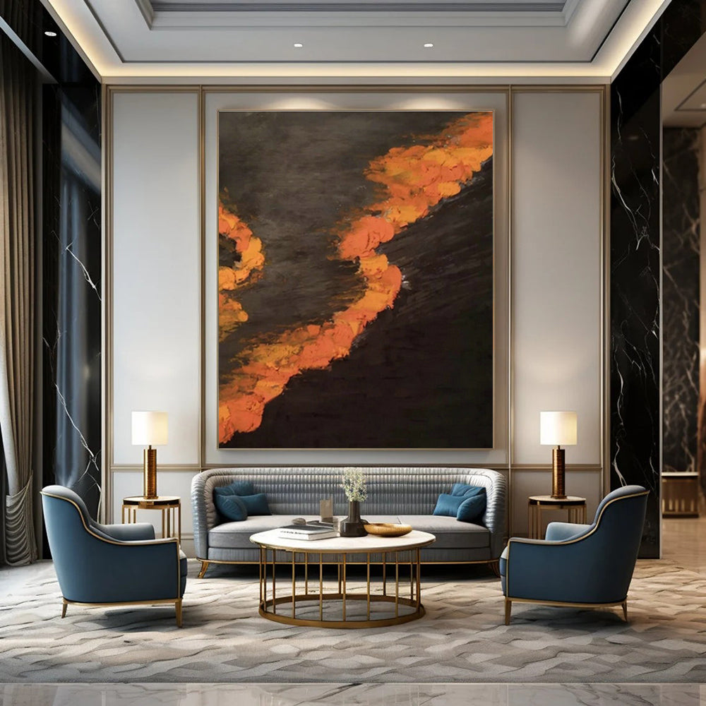 Hand-Painted Abstract Art Oil Painting, a Quality Choice for Living Room and Entrance DLZ0968