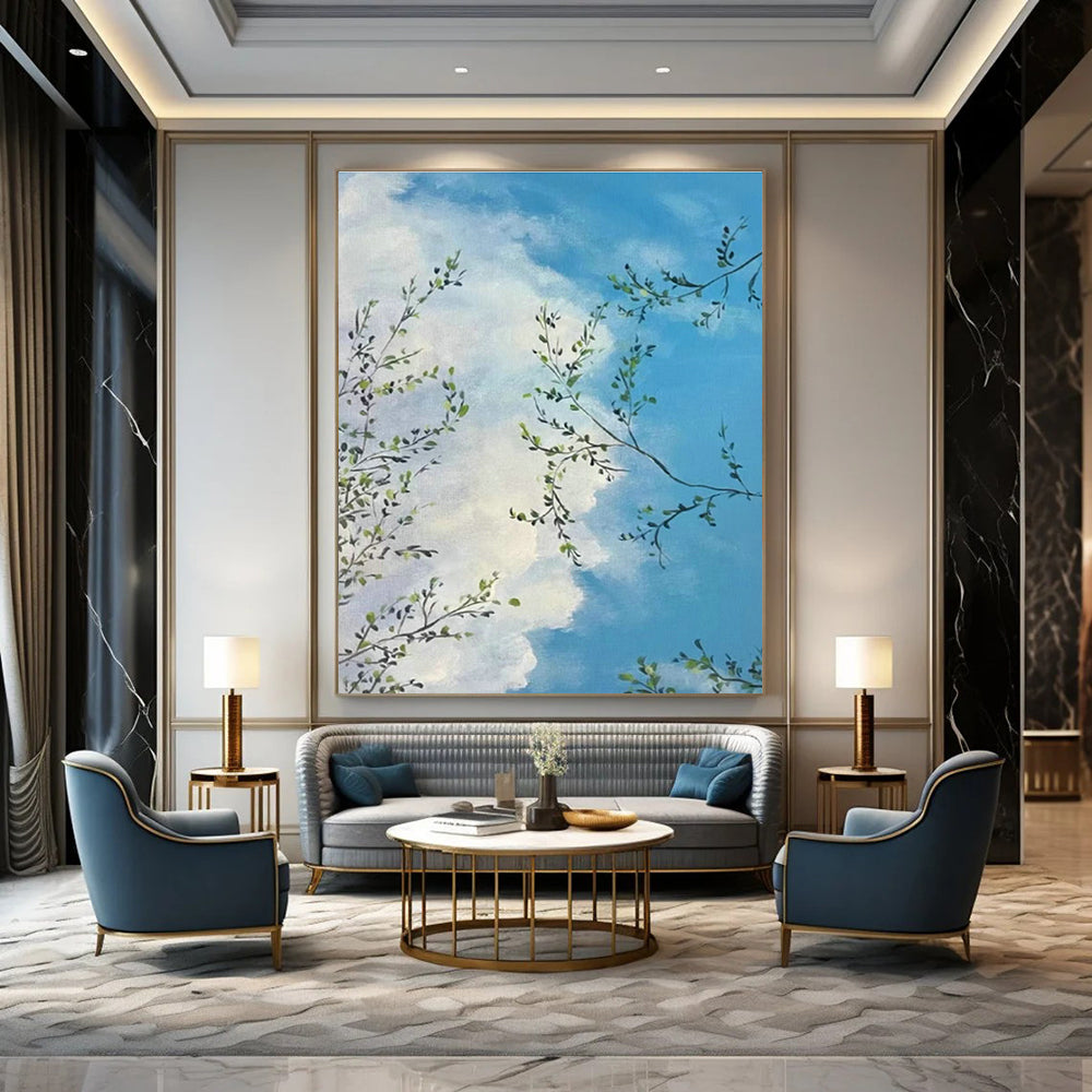 Oversized Abstract Hand - Painted Murals for Living Room Open - Shelf Kitchenettes & Entryway Umbrella Stands DLZ0604