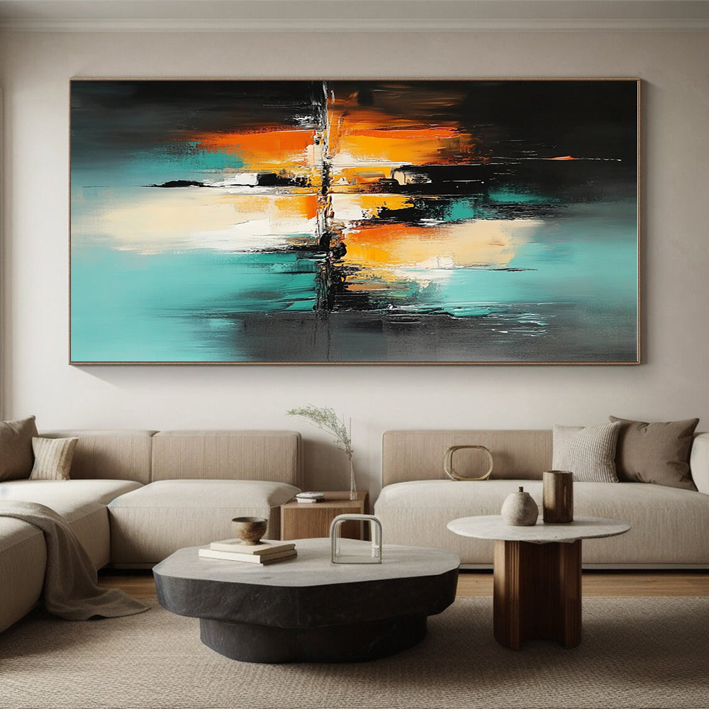 Colorful Reflection Abstract Painting with Dark and Bright Tones GER720