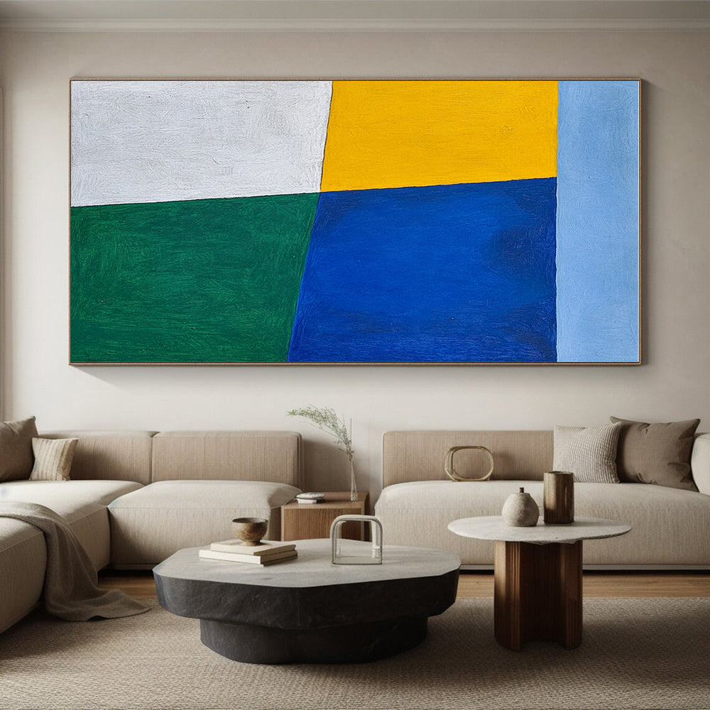 Primary Colors Geometric Block Abstract Painting GER219