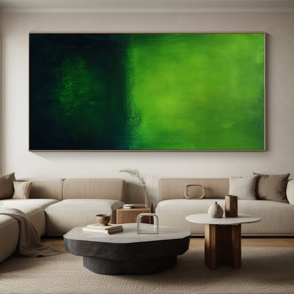 Green Abstract Painting with Gradient Hues GER458