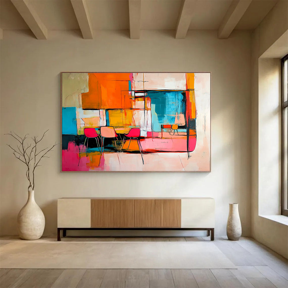 Colorful Interior Abstract Painting with Vibrant Shades DYP500