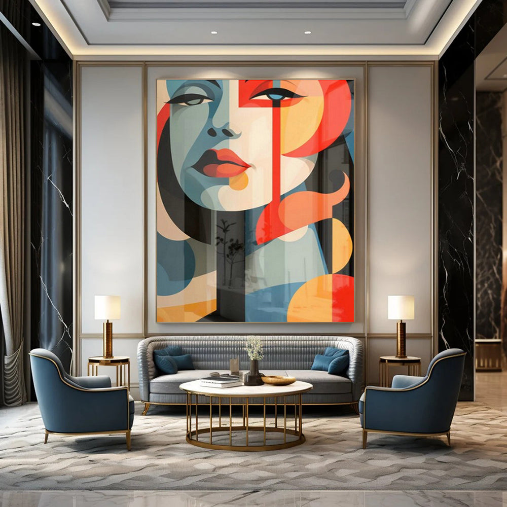 Extra-large Custom Hand-Painted Abstract Art for Dining Room Herb Garden Wall and Entryway Plant Stand Wall DLZ1943