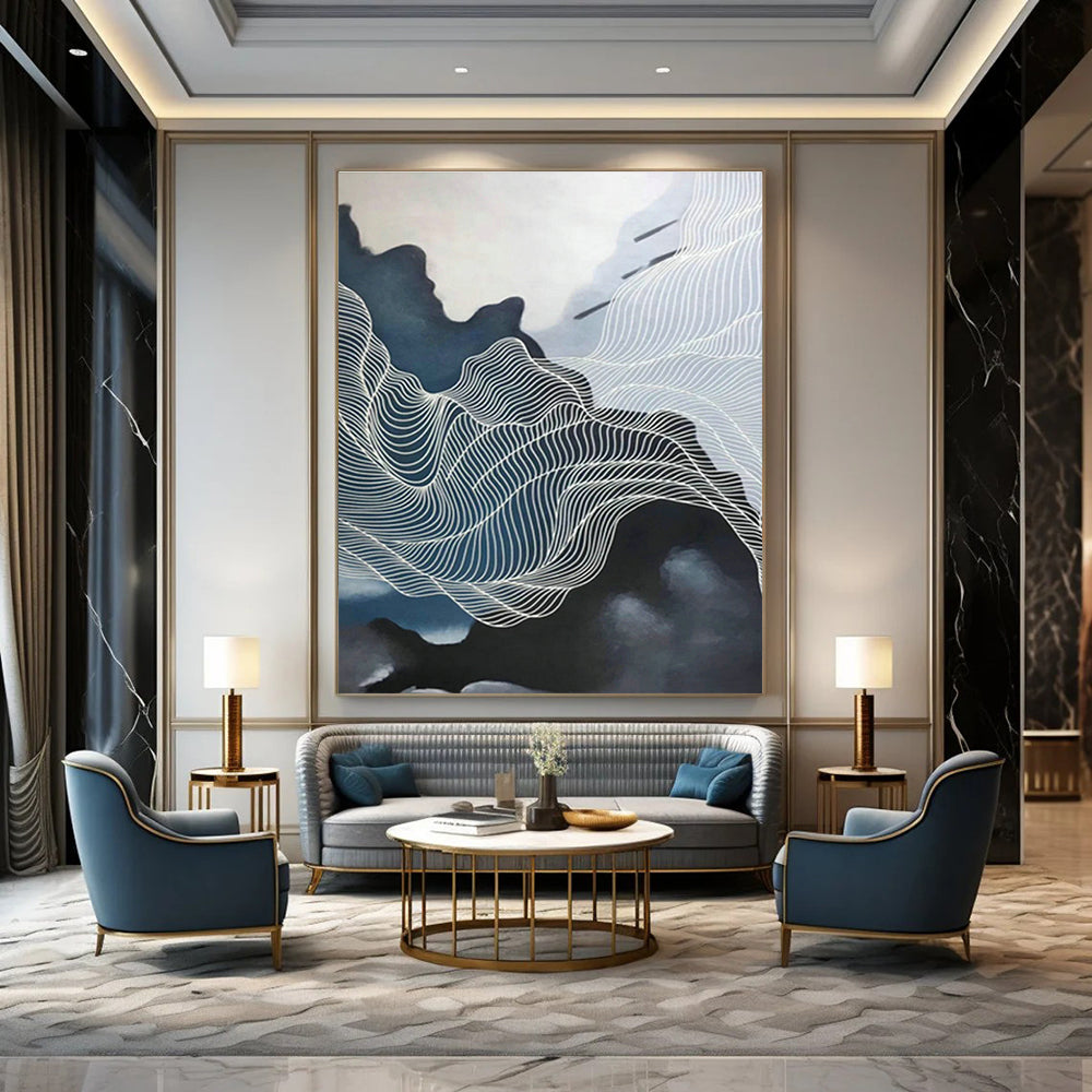 Custom - Designed Hand - Painted Abstract Art for Dining Room & Cottage Hallway DLZ0548