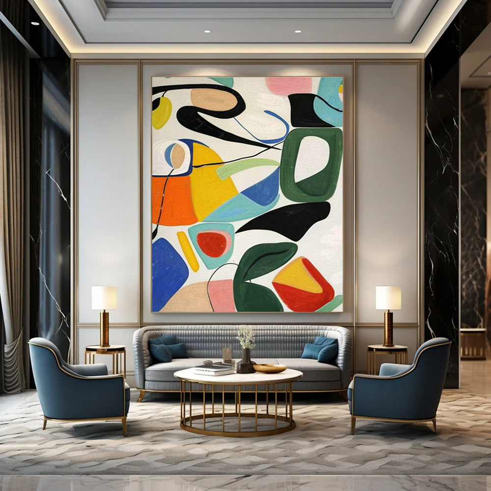 Hand-Painted Extra Large Abstract Painting for Living Room & Cottage Bedroom DLZ1193