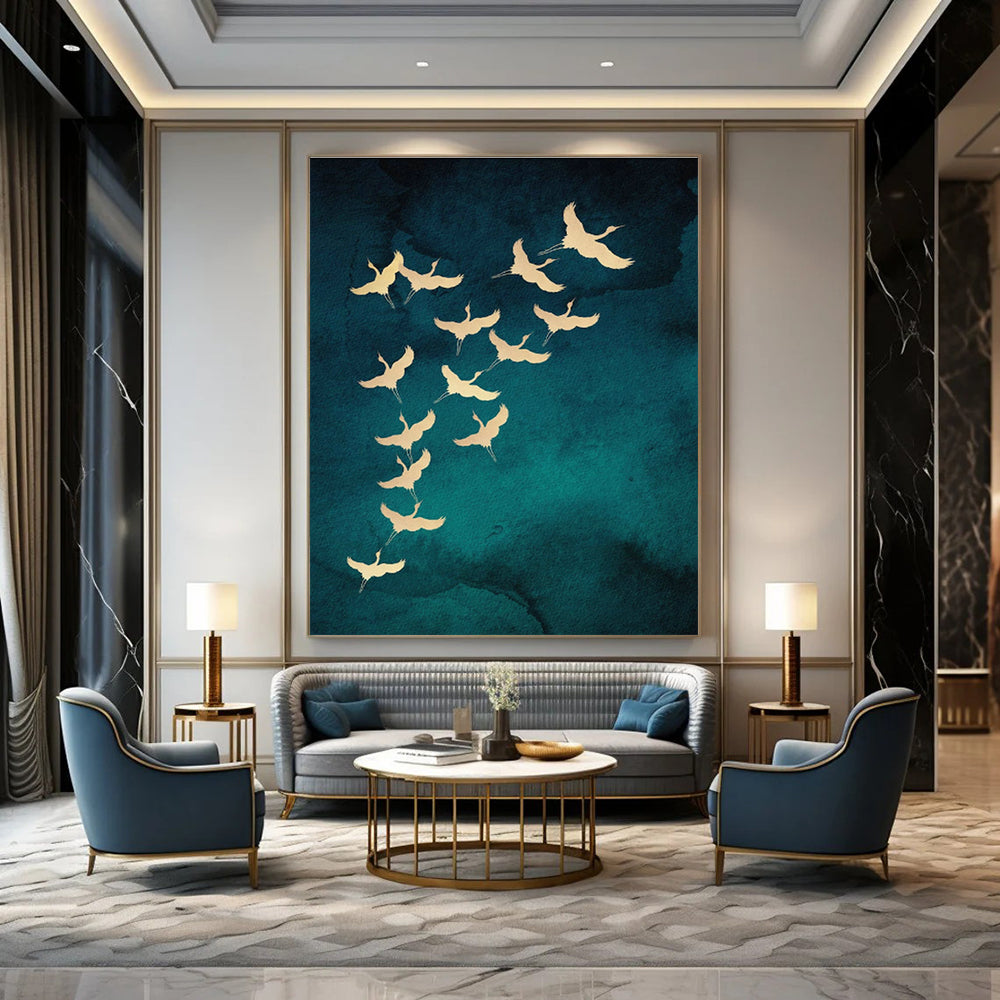 Immense Custom Hand - Painted Abstracts for Dining Room Elegance DLZ0389