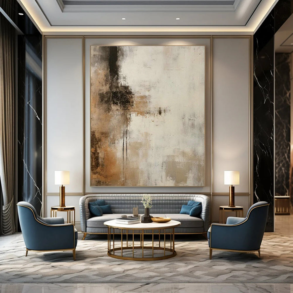 Vast Custom - Formulated Handmade Abstract Painting for Living Room & Office DLZ2118