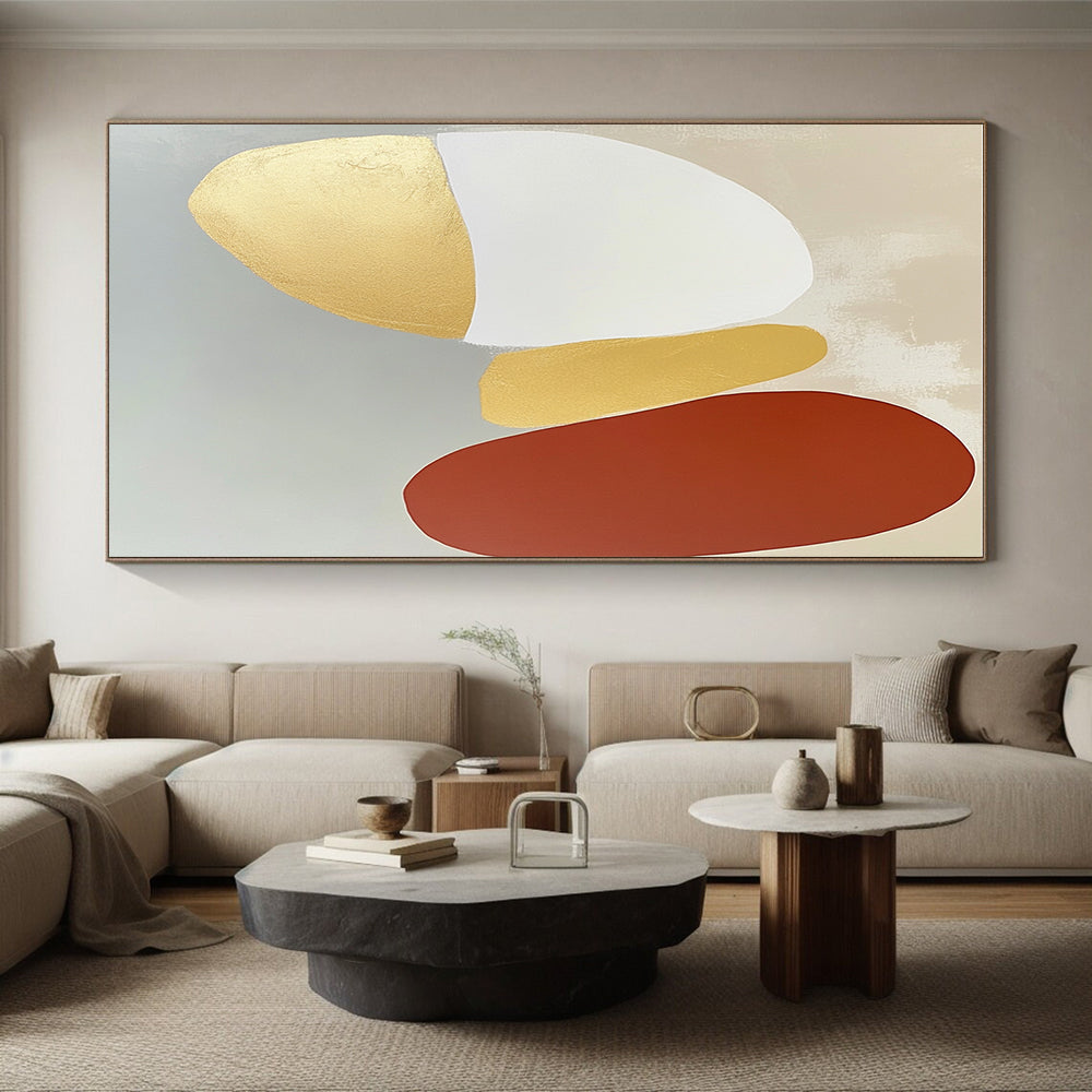 Earthy Tones and Gold Accents Abstract Painting GER874