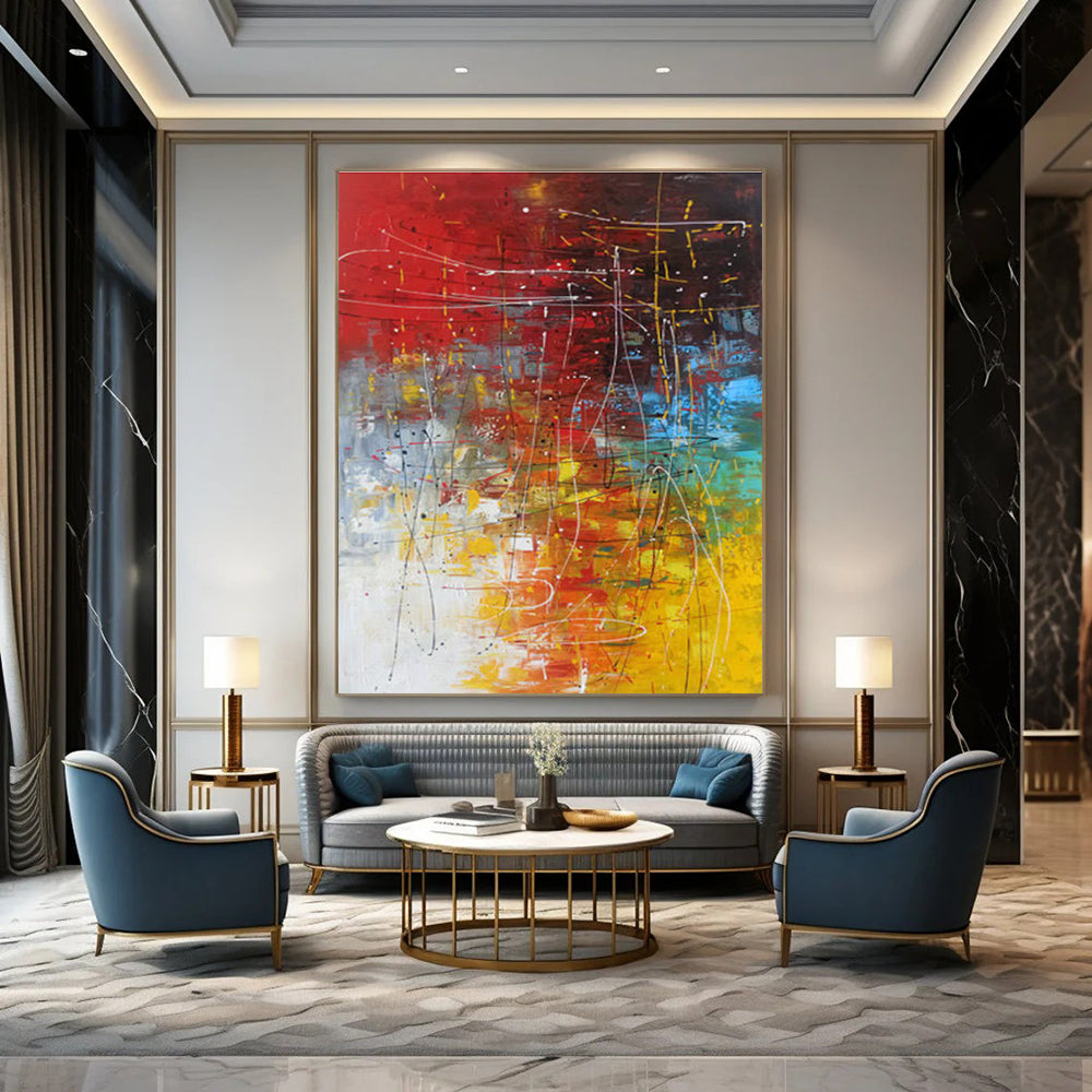 Colorful Abstract Expression Painting ADGE254