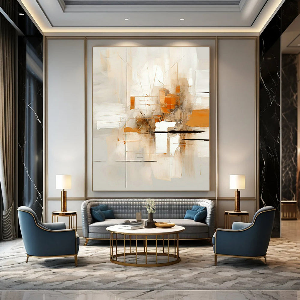Original Handmade Abstract Painting for Dining Room Herb Garden Wall and Entryway Plant Stand Area DLZ1705