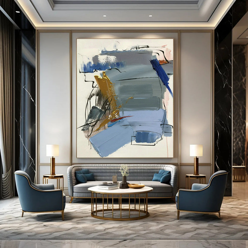 Hand-Crafted Abstract Wall Decor for Cottage Living Room Bookcase Wall and Office Credenza Wall DLZ1686