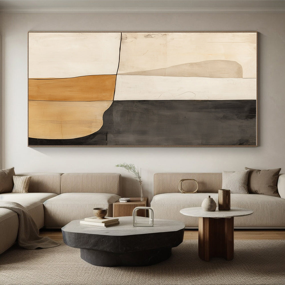Neutral Tones Abstract Painting with Simple Shapes GER055