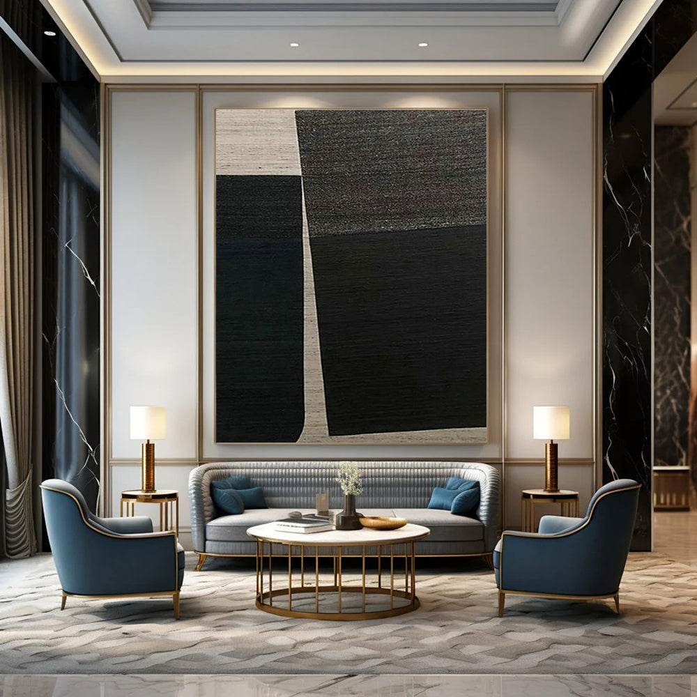 Large Hand - Painted Abstract Artwork for Living Room & Hallway DLZ1121