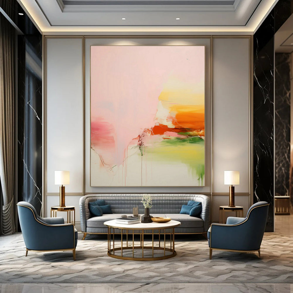 Oversized Custom Hand-Painted Abstract Art for Bedroom & Living Room DLZ0998