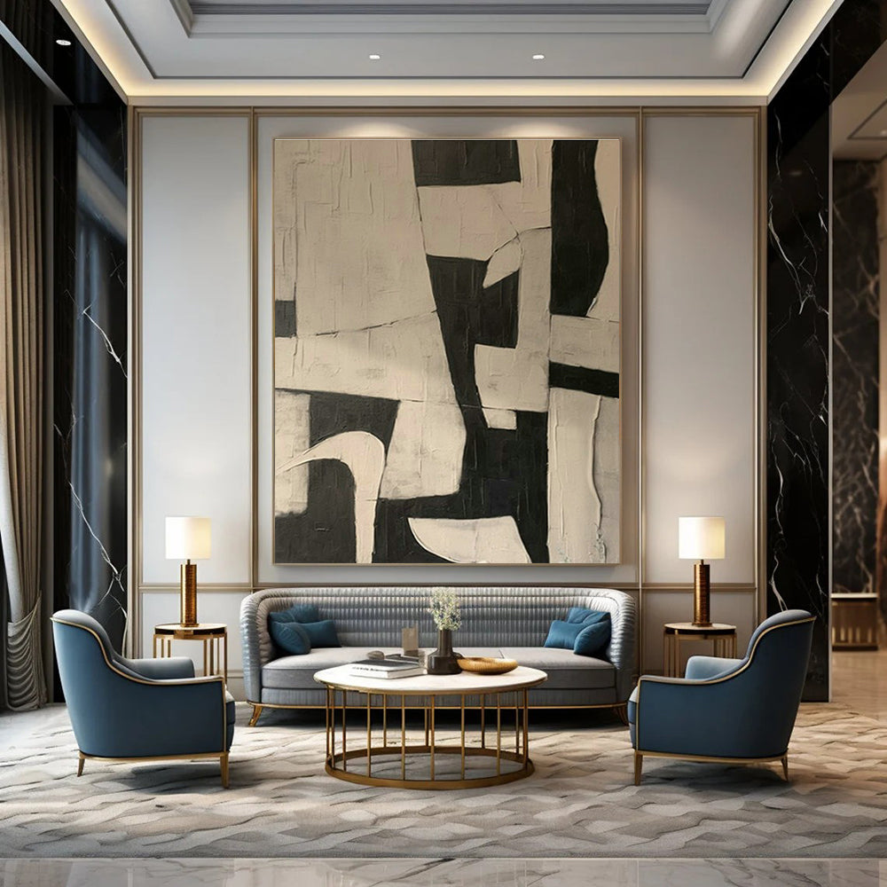 Oversized Custom Handmade Abstract Wall Decor for Cottage Office Loft and Bedroom Walk-out Balcony DLZ1874