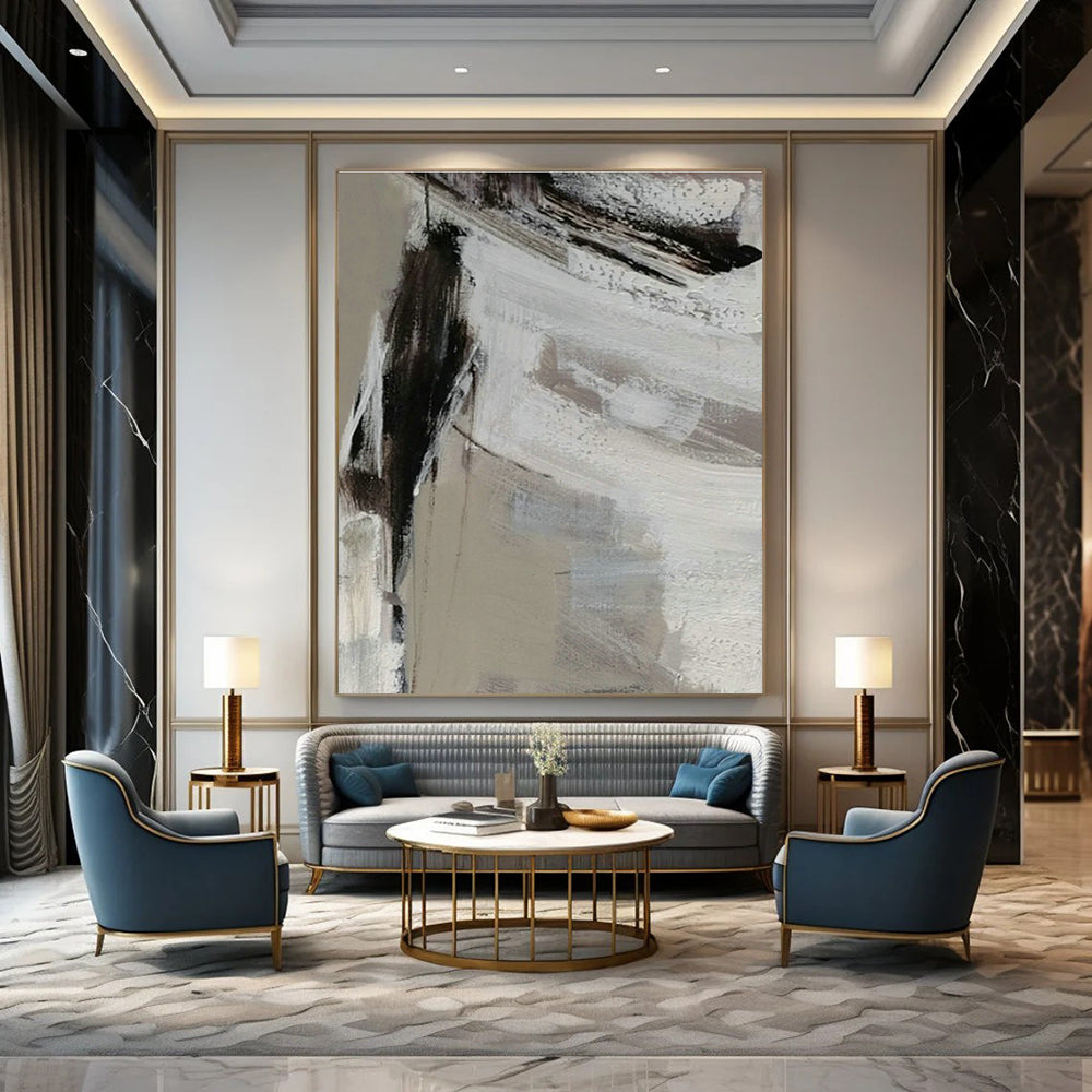 Large - Format Hand-Painted Abstract Canvas for Entryway & Dining Room DLZ1311