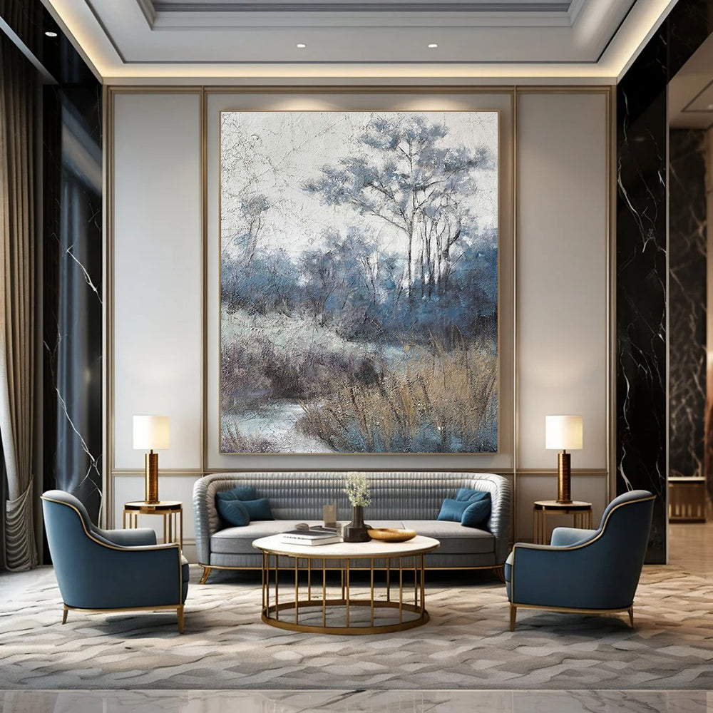 Large Custom - Sized Handmade Abstract Canvas for Cottage and Living Room DLZ2158