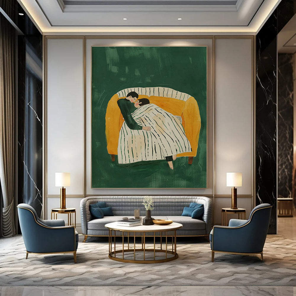 Custom - Designed Hand - Painted Abstract Art for Dining Room Banquet Chairs & Entryway Console Tables DLZ0706
