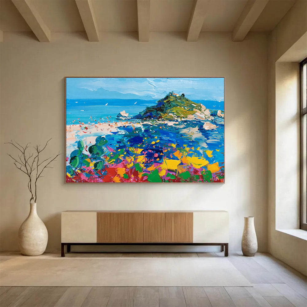 Colorful Island Beach Abstract Painting THY479