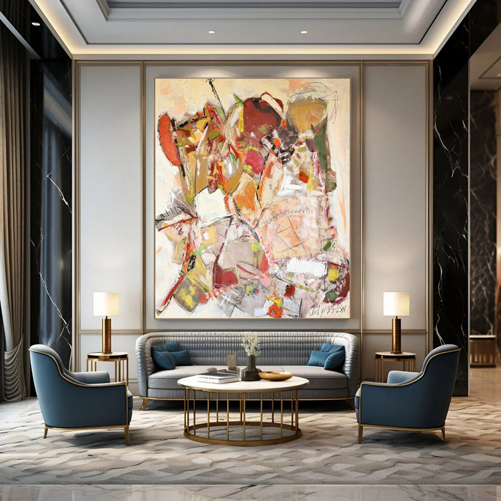 Vast Custom-Designed Handmade Abstract Canvas Art for Office & Bedroom DLZ2080