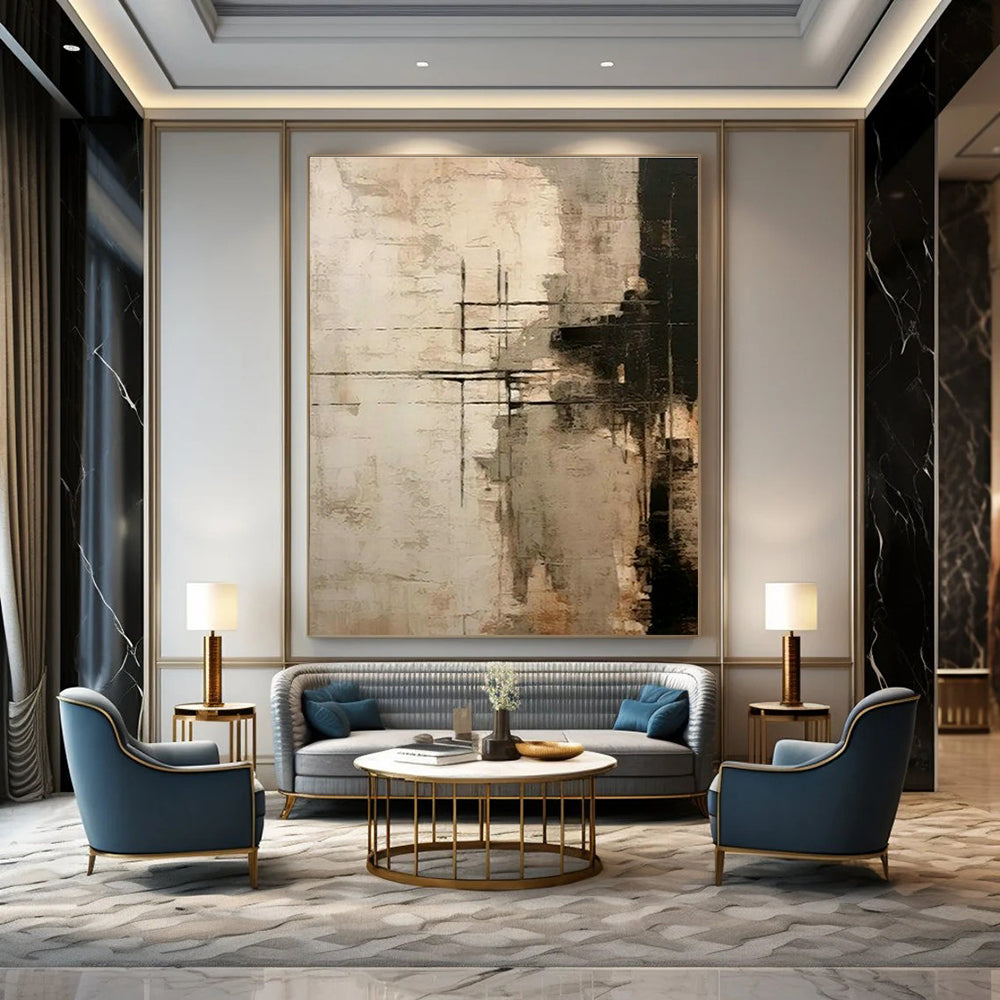Giant - Format Custom Abstract Paintings for Dining Room Sophistication DLZ0419