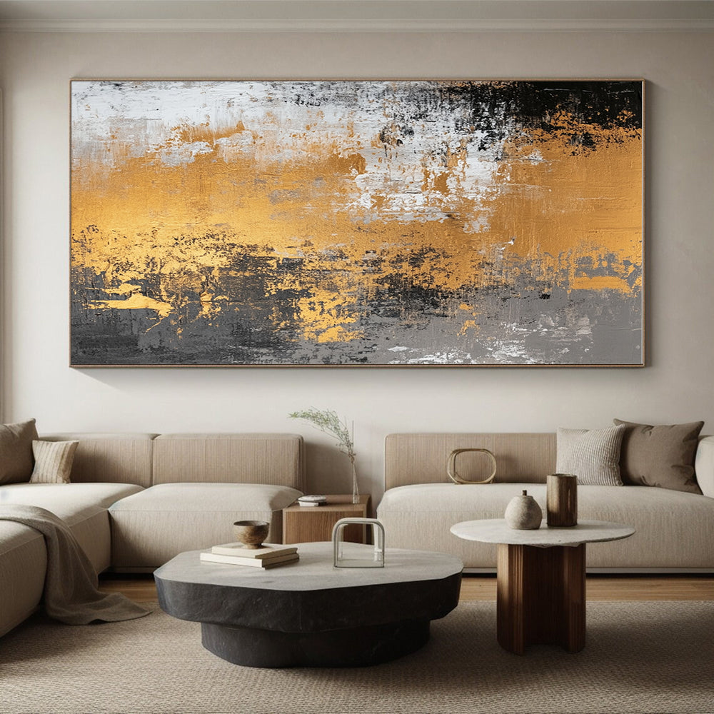 Gold - Accented Grunge Abstract with Gray, White, and Gold GER318